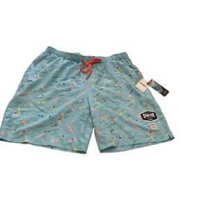 New W/Tags Mossmann Austrailia Surfing All Over Print Swim Trunks Men's‎ L